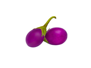 purple eggplants or aubergine vegetable isolated on white background