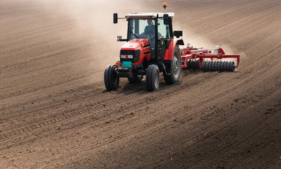 Plowing of stubble field