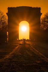 Arc de Triomphe at sunrise time