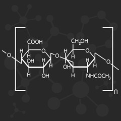 Hyaluronic acid vector illustration on dark background