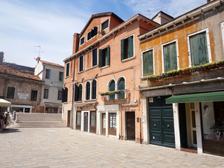 Fototapeta na wymiar Old venetian house at Campo San Pantalon - Venice, Italy