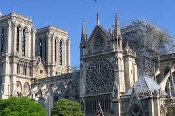 Cathédrale Notre Dame de Paris. Après l'incendie.
