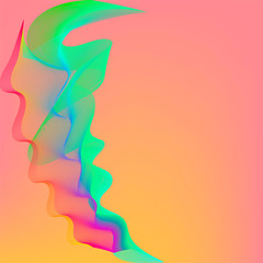 Gradient abstract background with dynamic linear waves. Place for your text. Vector illustration for flyer, logo, party invitation, web, presentation, banner, poster.