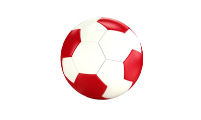 Football 3d concept. Ball with national flag of Denmark. Isolated on the white background.