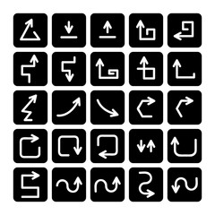 arrow icons in black buttons