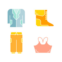 cloth and fashion accessories icons set