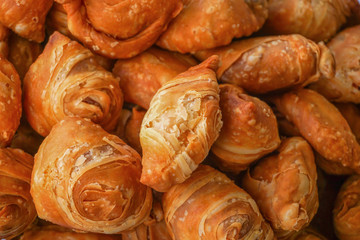 Curry puff, newly fried curry puff, snack, pastry, stuffed bread