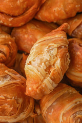 Curry puff, newly fried curry puff, snack, pastry, stuffed bread
