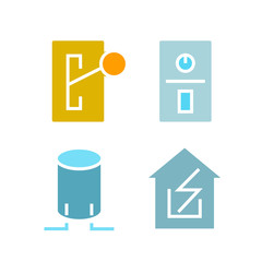 electrical components and tools icons set