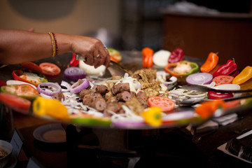 Indian Food served family style 