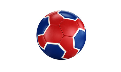 Obraz premium Football 3d concept. Ball with national flag of Iceland. Isolated on the white background.