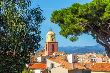 A view of streets and lanscape of Saint Tropez, France