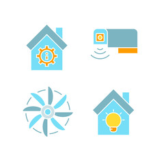 smart home technology and device icons set
