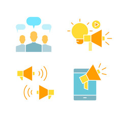 marketing and advertising concept icons