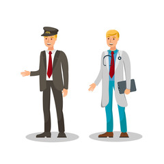 Taxi Driver, Therapist Flat Vector Illustration