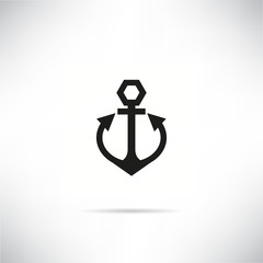 anchor icon in white gray background