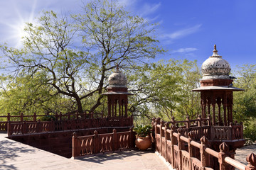 gazebos at jaswant thada cenotaph in Jodhpur, Rajasthan, India 