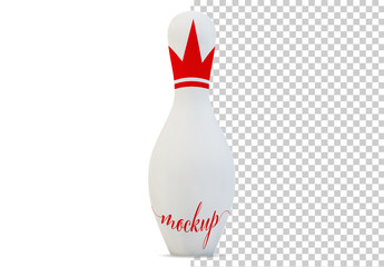 Bowling Pin Isolated on White Mockup