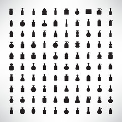 bottle packaging icons vector set