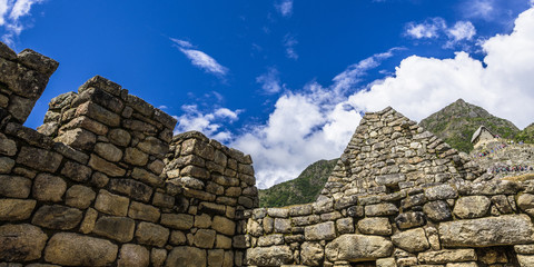 Fototapeta na wymiar The sky above the ancient walls of Machu Picchu