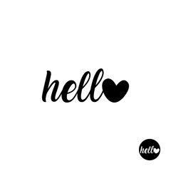 hello lettering, handwritten and calligraphy vector illustration