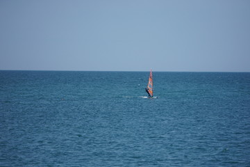 windsurfing on sea
