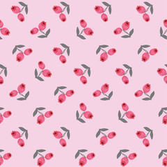 seamless pattern with small pink flowers