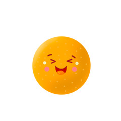 Kavai Orange. Cute Orange on a white background. Funny fruits are perfect for book design, menu, prints for clothing, fabrics, mugs, plates, napkins, for fun cards.