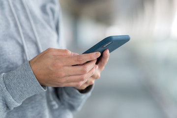 Woman use of smart phone at outdoor