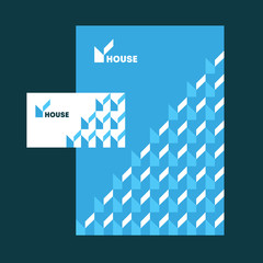 house sign and pattern, card and folder