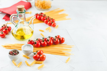 Italian Pasta with tomatoes, oil
