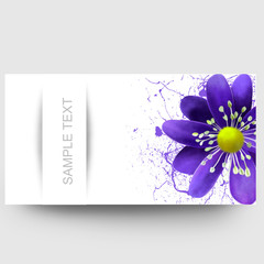 Business card with noble Hepatica and sample text