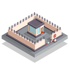 Protected object. Isometric. Vector illustration.