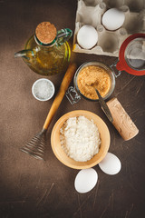 Items and ingredients for baking