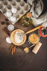 Items and ingredients for baking