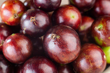 fruits of jaboticaba in bowl on the table