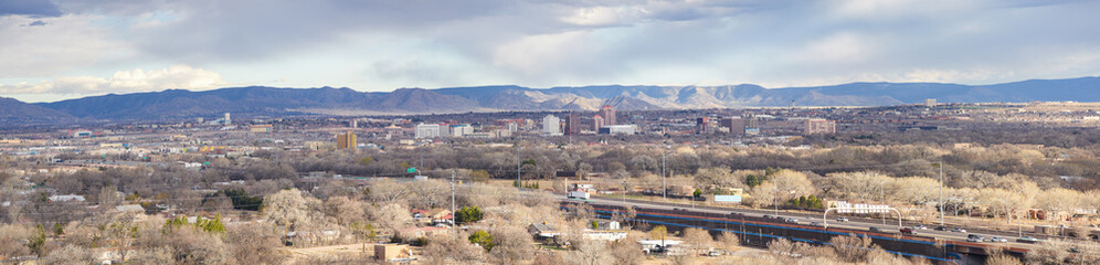Fototapeta na wymiar Beautiful aerial panorama Albuquerque NM