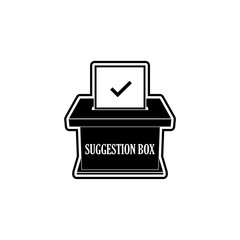 Suggestion box with feedback notes, icon or sign