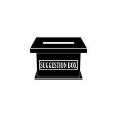 Suggestion box with feedback notes, icon or sign