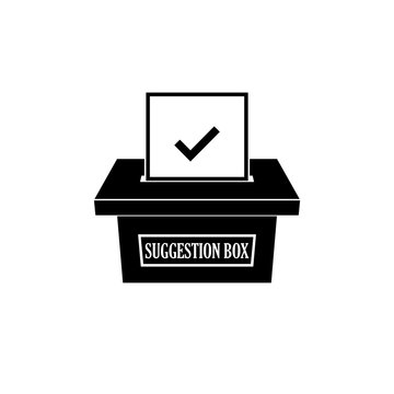 Suggestion box with feedback notes, icon or sign