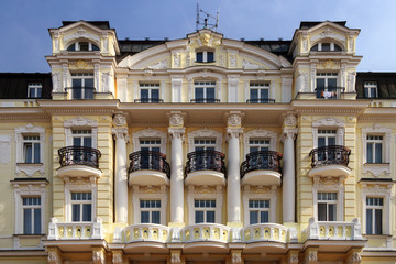 Schöne Hausfassade in Franzensbad in Böhmen