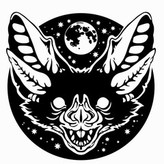 muzzle of a bat in gothic style