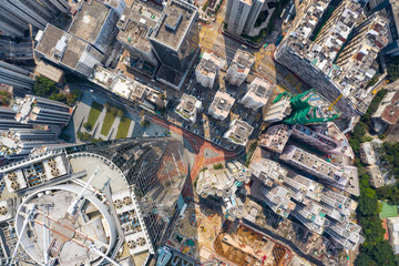 Top view of Hong Kong city