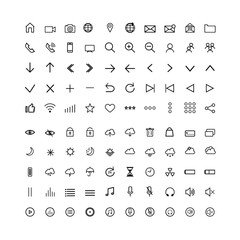 set universal modern icons for web and mobile, thin line 
