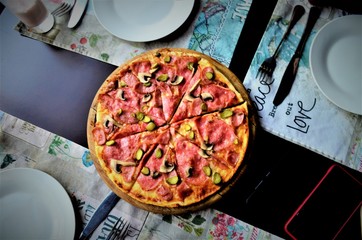 pizza in the cafeteria