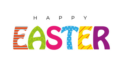 Happy Easter. Vector text illustration