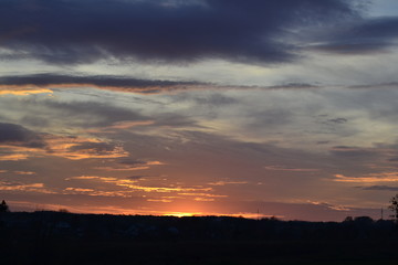 sunset over the clouds