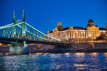 Liberty Bridge at night, Budapest