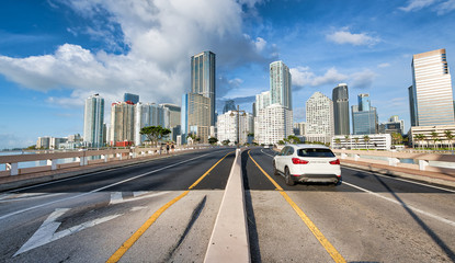 Road to Downtown Miami from Brickell Key