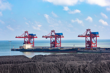 Industrial port crane and coal mine